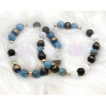 PULSEIRA ANCESTRAL - METAMORFOSE ÍNDIGO (C/ TURMALINA NEGRA E PEDRAS PRECIOSAS)